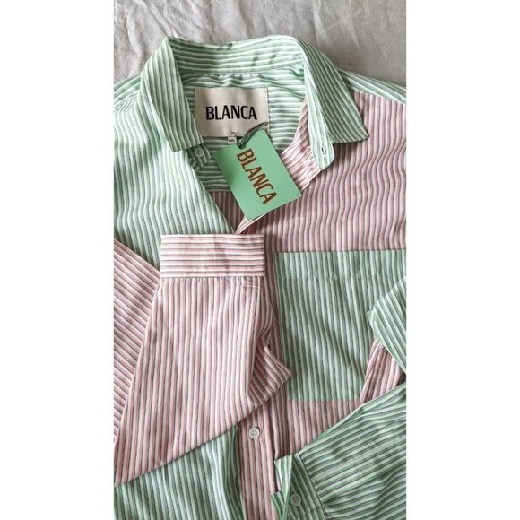 BNWT Blanca Benny Shirt Lime Pink Size M-L Long Sleeve - Picture 10 of 10